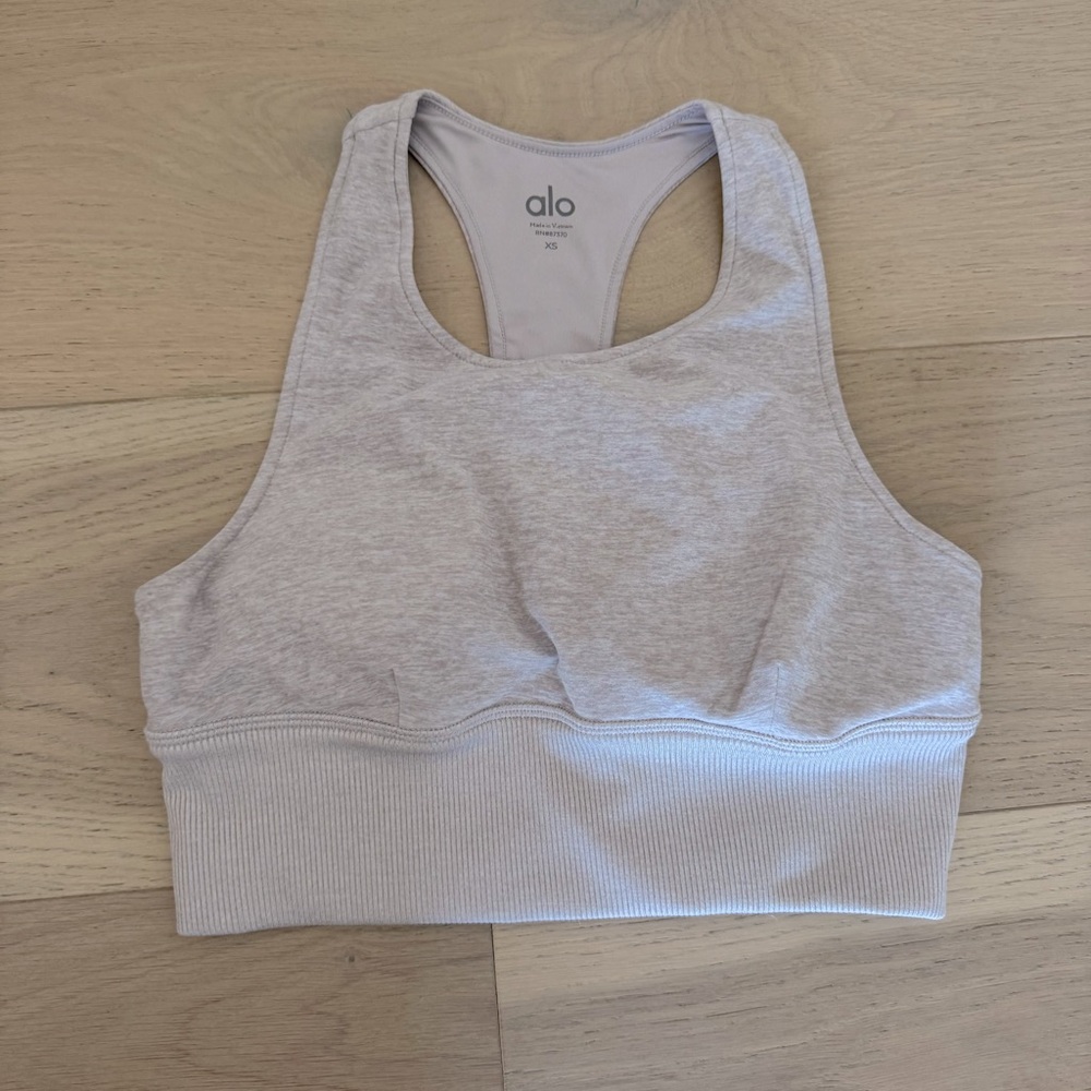 Alo Yoga long line sports bra XS Purple Heather